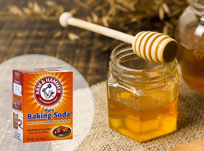 Hỗn hợp mật đường h&ograve;a c&ugrave;ng baking soda