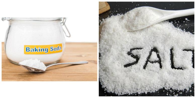 Baking soda + muối + nước n&oacute;ng th&ocirc;ng tắc bồn cầu hiệu quả