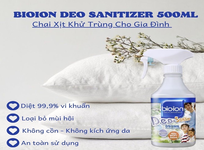Khử m&ugrave;i h&ocirc;i nệm Bio Ion Deo-sanitizer diệt khuẩn hiệu quả